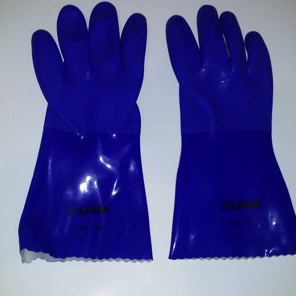 Lanon PVC Gloves 806S LARGE Seamless Cotton Liner Safety Work Gloves  1 Pair NEW